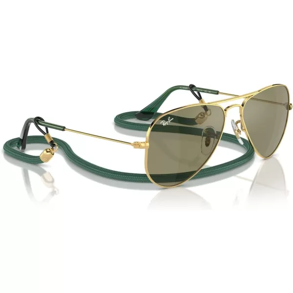 imageRayBan Kids RJ9506S Metal Aviator SunglassesGoldGreen Mirrored