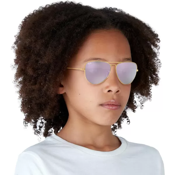 imageRayBan Kids RJ9506S Metal Aviator SunglassesMatte AristaLilac Flash