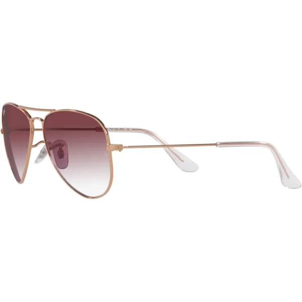 imageRayBan Kids RJ9506S Metal Aviator SunglassesRose GoldClear Dark Violet Gradient