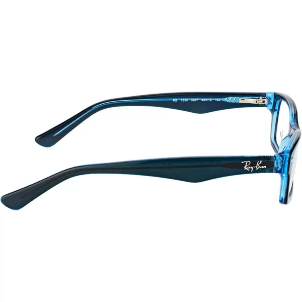 imageRayBan Kids Ry1530 Rectangular Prescription Eyeglass FramesBlue on Blue FluorescentDemo Lens