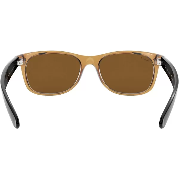 imageRayBan RB2132 New Wayfarer Square SunglassesGold FrameBrown B15XLT Lens