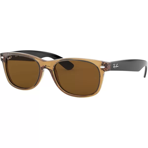 imageRayBan RB2132 New Wayfarer Square SunglassesGold FrameBrown B15XLT Lens