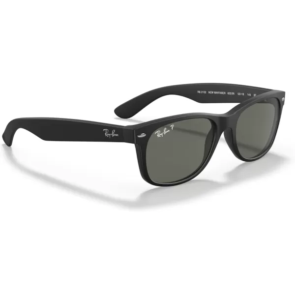 imageRayBan RB2132 New Wayfarer Square SunglassesRubber BlackPolarized Green