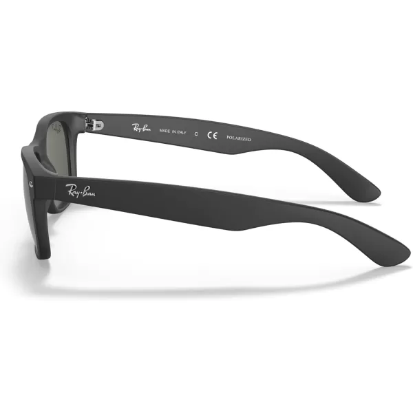 imageRayBan RB2132 New Wayfarer Square SunglassesRubber BlackPolarized Green