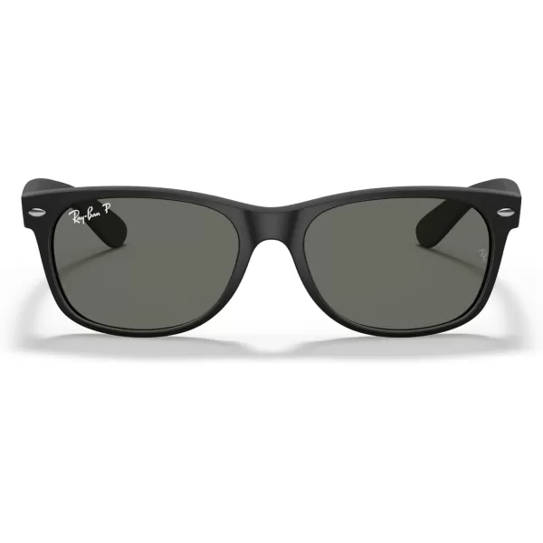 imageRayBan RB2132 New Wayfarer Square SunglassesRubber BlackPolarized Green