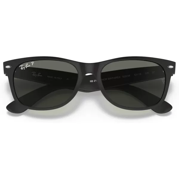 imageRayBan RB2132 New Wayfarer Square SunglassesRubber BlackPolarized Green