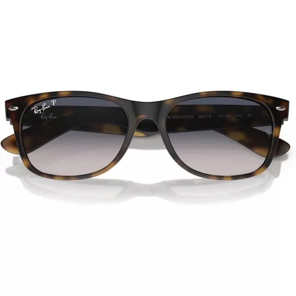 imageRayBan RB2132 New Wayfarer Square SunglassesRubber HavanaBlue Gradient Polarized