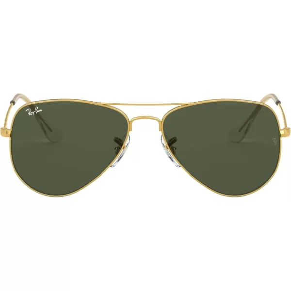 imageRayBan RB3044 Aviator Small Metal SunglassesGoldG15 Green