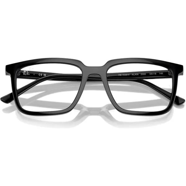 imageRayBan Rx7239 Alain Rectangular Prescription Eyewear FramesBlackDemo Lens