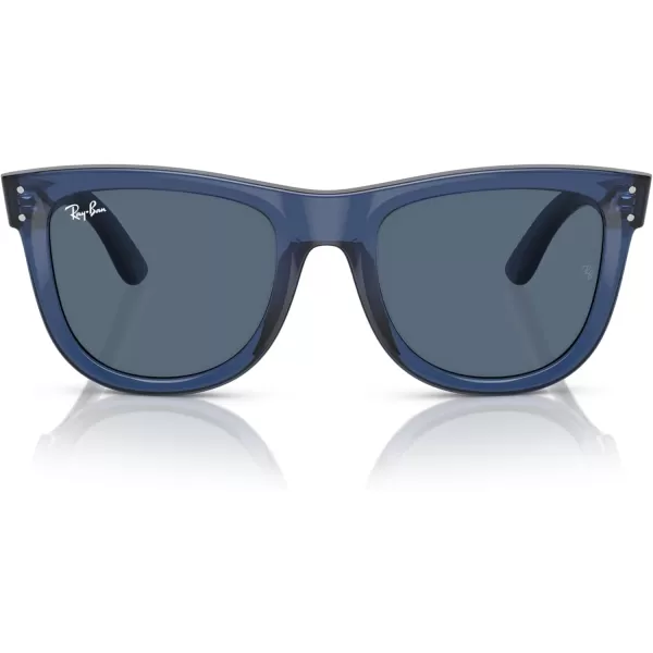 imageRayBan Womens Rbr0502s Wayfarer Reverse Square SunglassesTransparent Navy BlueDark Blue