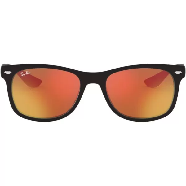 imageRayBan Kids RJ9052S New Wayfarer Square SunglassesMatte BlackBrown Mirrored Orange