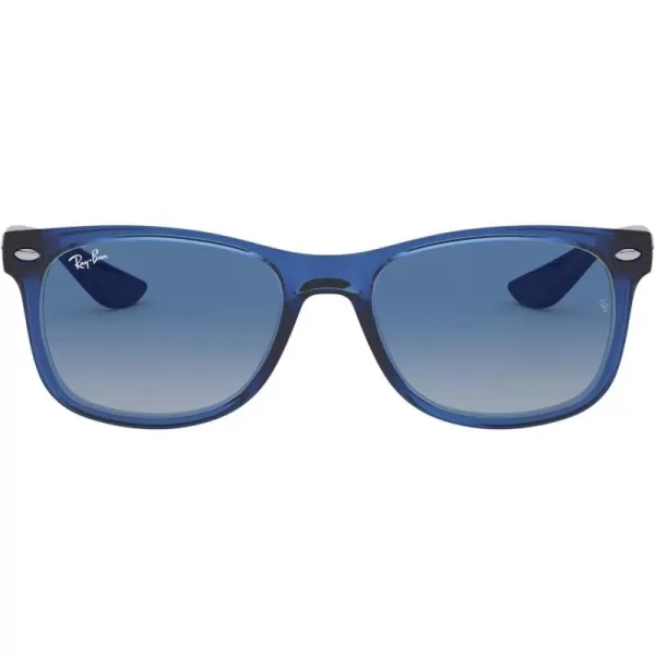 imageRayBan Kids RJ9052S New Wayfarer Square SunglassesTransparent BlueLight Grey Gradient Dark Blue