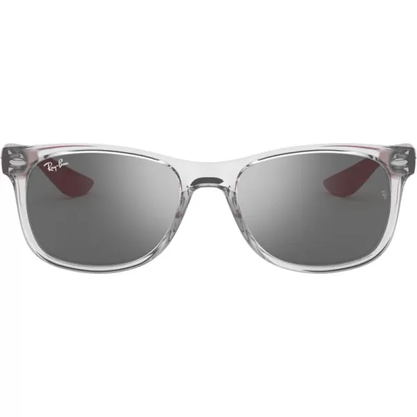 imageRayBan Kids RJ9052S New Wayfarer Square SunglassesTransparent GreyGrey Mirrored Silver