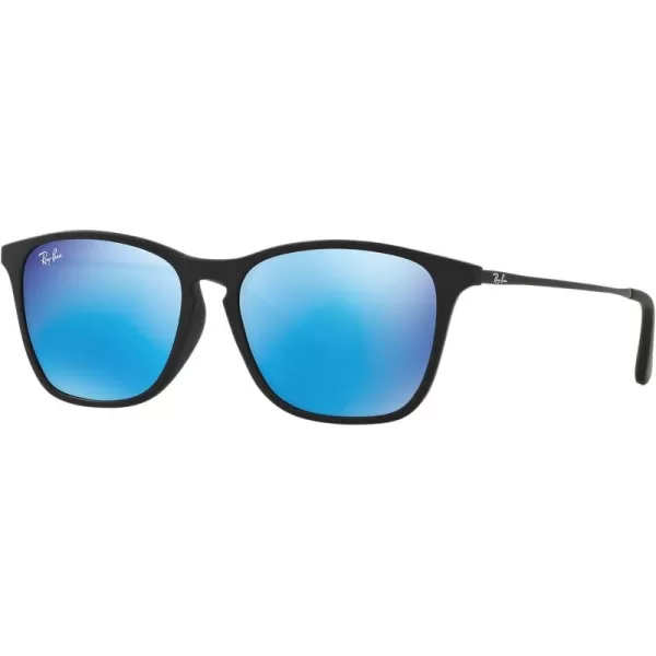 imageRayBan Kids RJ9061SF Chris Low Bridge Fit Rectangular SunglassesRubber BlackBlue Flash