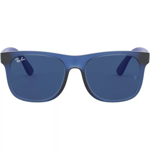 imageRayBan Kids RJ9069S Justin Square SunglassesRubber Transparent BlueDark Blue