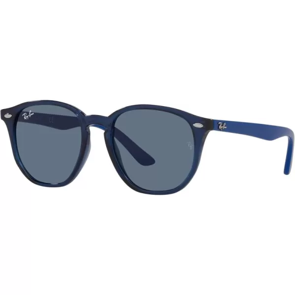 imageRayBan Kids RJ9070S Round SunglassesTransparent BlueDark Blue