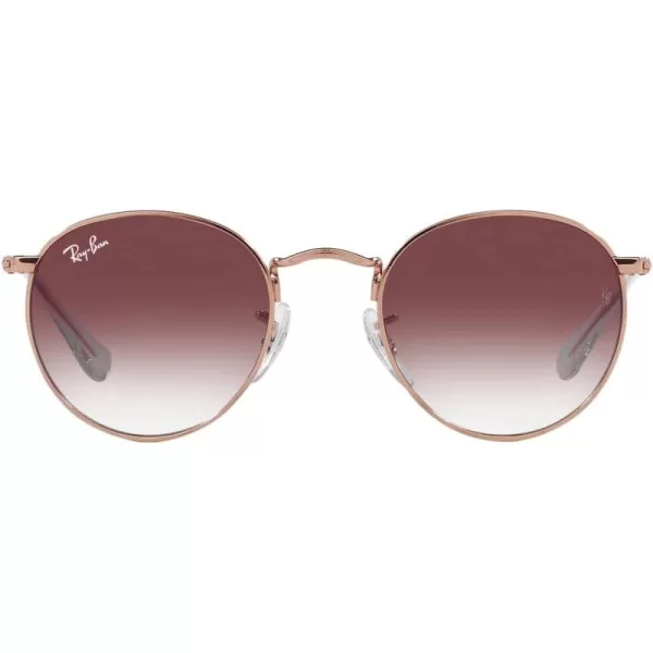 imageRayBan Kids RJ9547S Metal Round SunglassesRose GoldClear Gradient Dark Violet