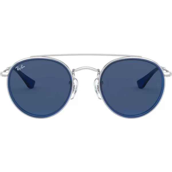 imageRayBan Kids RJ9647S Metal Round SunglassesBlue on SilverDark Blue