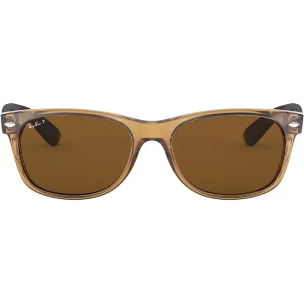 imageRayBan RB2132 New Wayfarer Square SunglassesGold FrameBrown B15XLT Lens