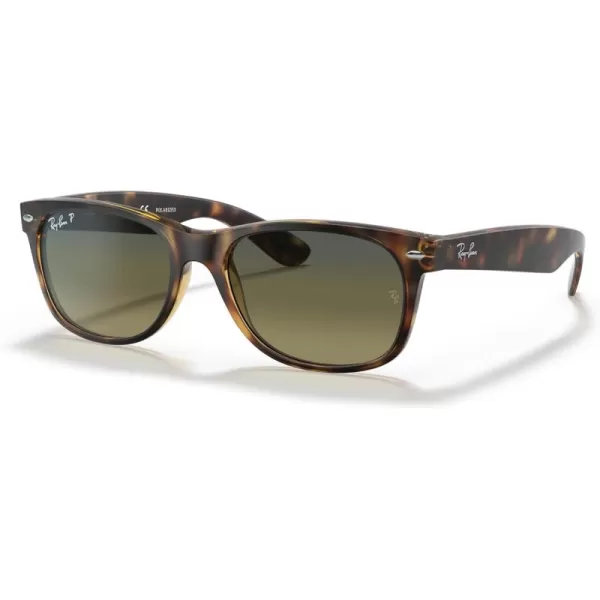 imageRayBan RB2132 New Wayfarer Square SunglassesMatte HavanaPolarized Green Gradient Blue