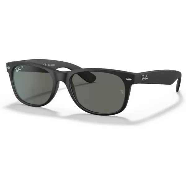 imageRayBan RB2132 New Wayfarer Square SunglassesRubber BlackPolarized Green