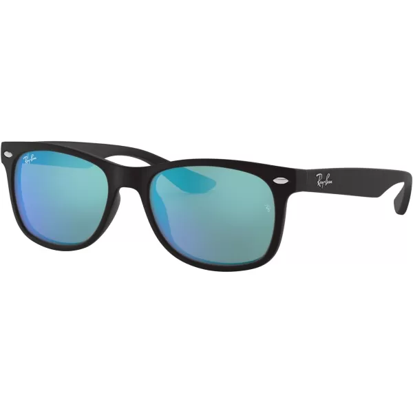 imageRayBan Kids RJ9052SF New Wayfarer Low Bridge Fit Square SunglassesMatte BlackBlue Flash