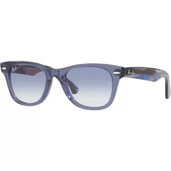 imageRayBan Kids RJ9066S Wayfarer Square SunglassesTransparent BlueClear Light Blue Gradient