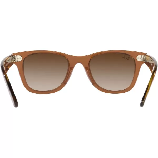 imageRayBan Kids RJ9066S Wayfarer Square SunglassesTransparent BrownBrown Gradient