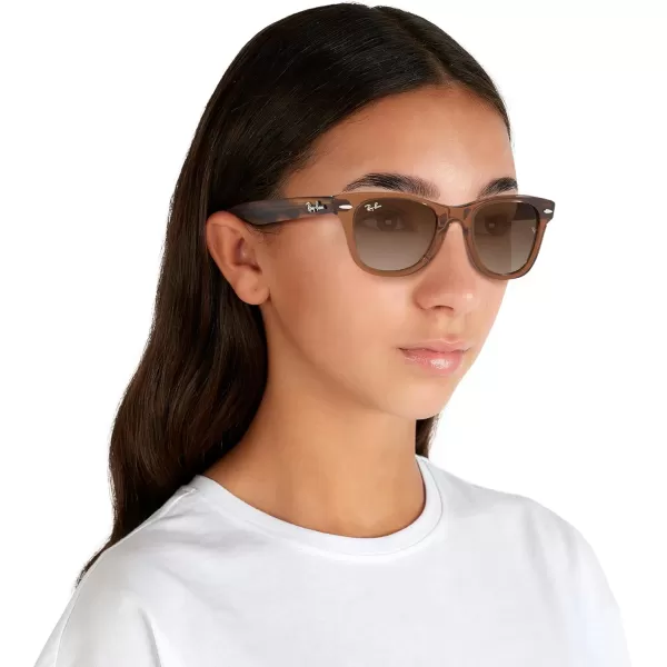 imageRayBan Kids RJ9066S Wayfarer Square SunglassesTransparent BrownBrown Gradient