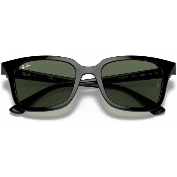 imageRayBan Kids RJ9071S Square SunglassesBlackDark Green