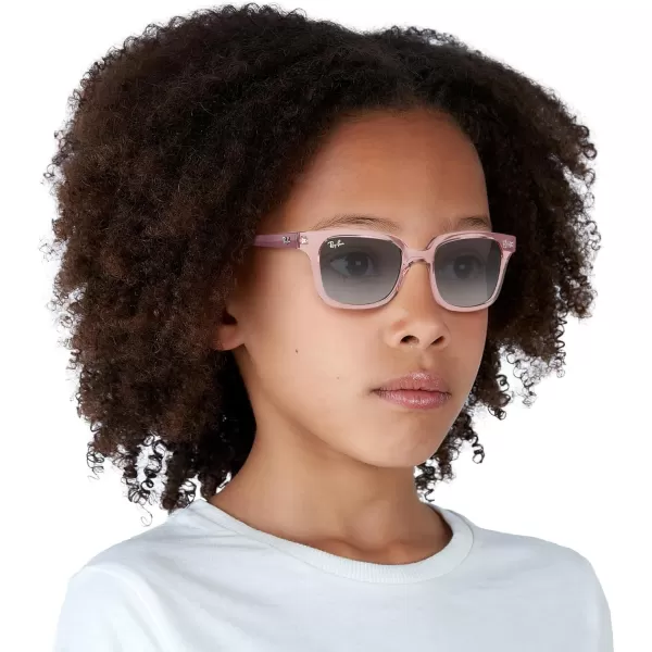 imageRayBan Kids RJ9071S Square SunglassesTransparent PinkLight Grey Gradient Dark Grey