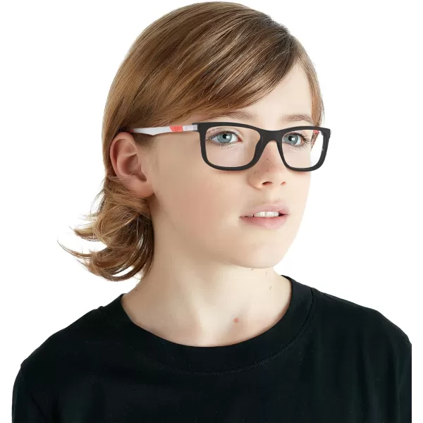 imageRayBan Kids Ry1549 Square Prescription Eyeglass FramesMatte Black on RedDemo Lens