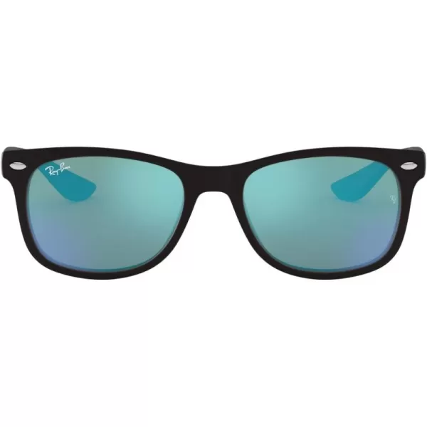 imageRayBan Kids RJ9052SF New Wayfarer Low Bridge Fit Square SunglassesMatte BlackBlue Flash