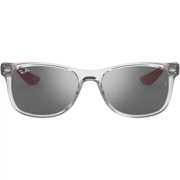 imageRayBan Kids RJ9052SF New Wayfarer Low Bridge Fit Square SunglassesTransparent GreyGrey Mirrored Silver