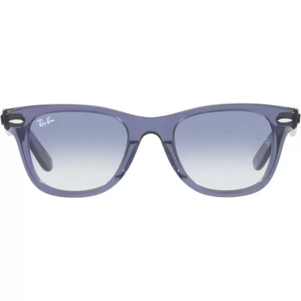 imageRayBan Kids RJ9066S Wayfarer Square SunglassesTransparent BlueClear Light Blue Gradient