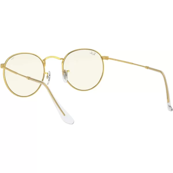 imageRayBan RB3447 Round Metal Polarized GlassesLegend GoldClear to Grey Photochromic Blue Light Filtering