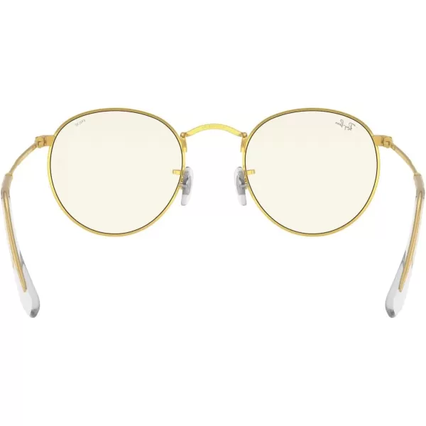 imageRayBan RB3447 Round Metal Polarized GlassesLegend GoldClear to Grey Photochromic Blue Light Filtering