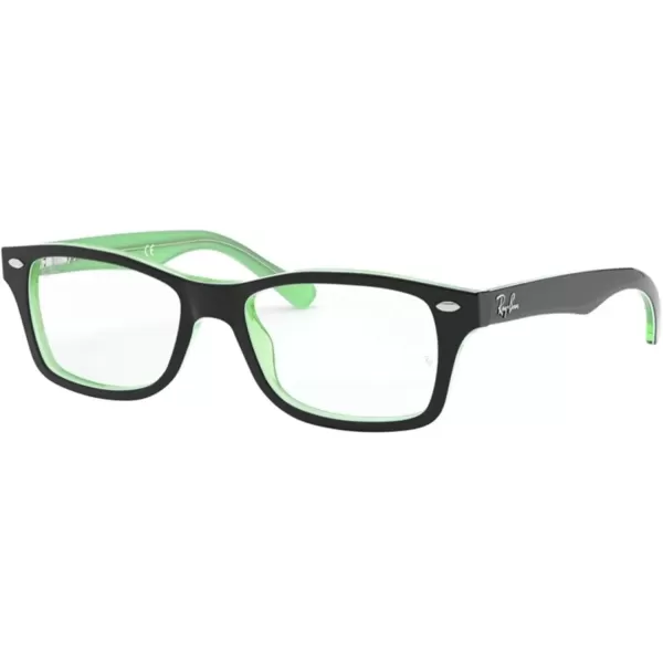 imageRayBan Ry1531 Square Prescription Eyewear FramesBlack on Green TransparentDemo Lens