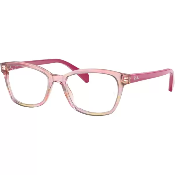 imageRayBan Girls Ry1591 Square Prescription Eyeglass FramesFuchsia Striped MulticolorDemo Lens