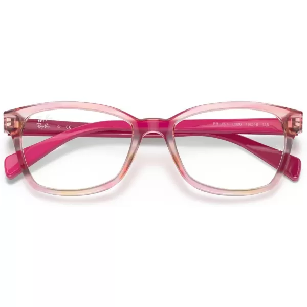 imageRayBan Girls Ry1591 Square Prescription Eyeglass FramesFuchsia Striped MulticolorDemo Lens