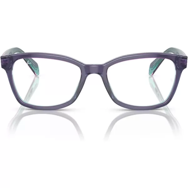 imageRayBan Girls Ry1591 Square Prescription Eyeglass FramesTop BlueVioletLight BlueDemo Lens