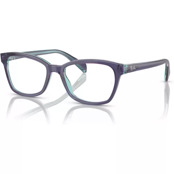 imageRayBan Girls Ry1591 Square Prescription Eyeglass FramesTop BlueVioletLight BlueDemo Lens