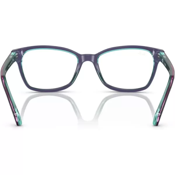 imageRayBan Girls Ry1591 Square Prescription Eyeglass FramesTop BlueVioletLight BlueDemo Lens