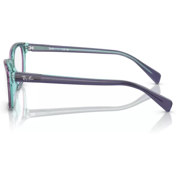 imageRayBan Girls Ry1591 Square Prescription Eyeglass FramesTop BlueVioletLight BlueDemo Lens