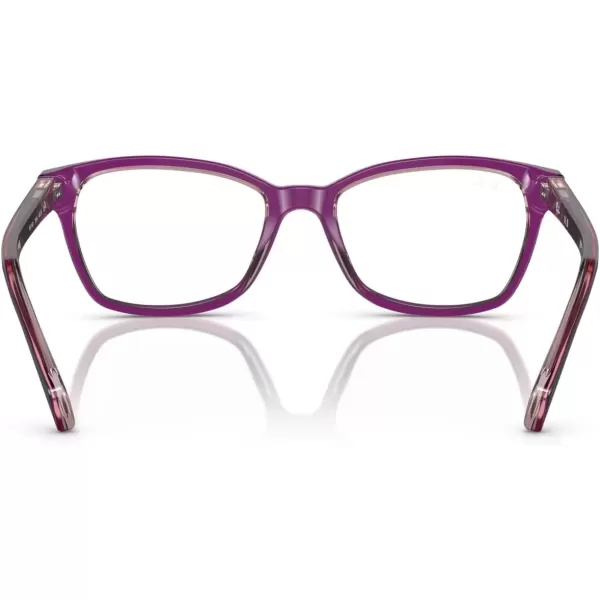 imageRayBan Girls Ry1591 Square Prescription Eyeglass FramesTop PurplePinkBeigeDemo Lens