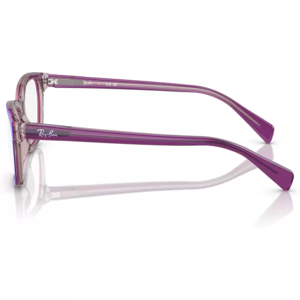 imageRayBan Girls Ry1591 Square Prescription Eyeglass FramesTop PurplePinkBeigeDemo Lens