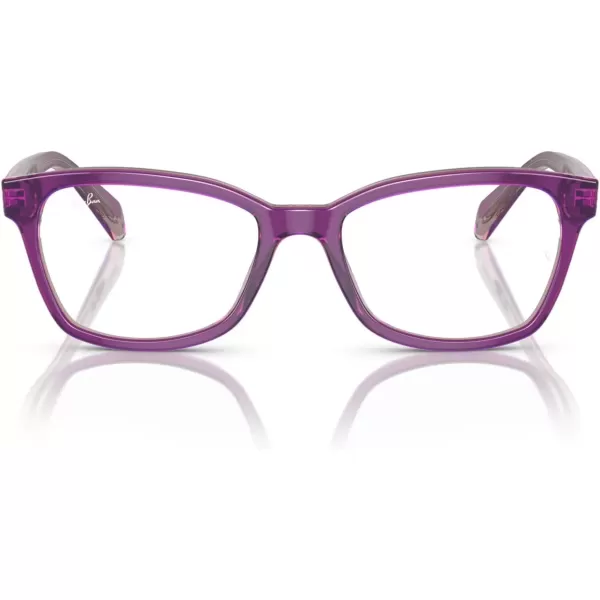 imageRayBan Girls Ry1591 Square Prescription Eyeglass FramesTop PurplePinkBeigeDemo Lens