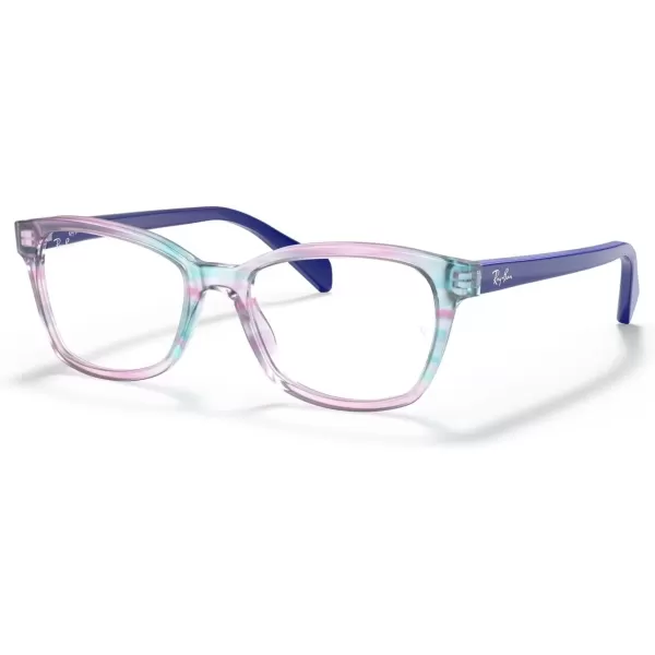 imageRayBan Girls Ry1591 Square Prescription Eyeglass FramesViolet Striped MulticolorDemo Lens