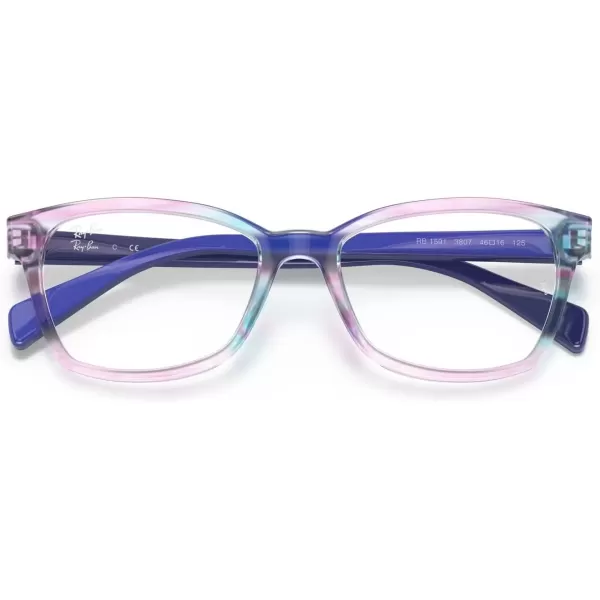 imageRayBan Girls Ry1591 Square Prescription Eyeglass FramesViolet Striped MulticolorDemo Lens