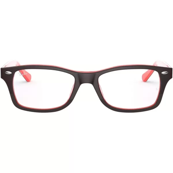 imageRayBan Kids Ry1531 Square Prescription Eyeglass FramesOpal Brown on Transparent RoseDemo Lens